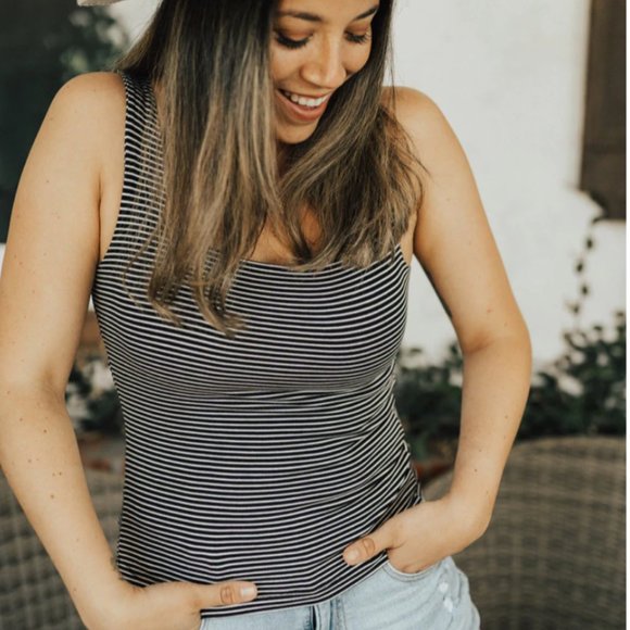 Carly Jean Los Angeles Rachel Tank Black and Ivory CJLA XL - Picture 9 of 9